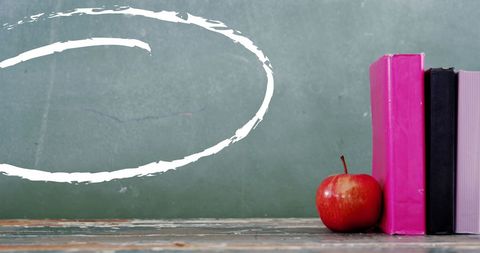 Back to School Design with Books, Apple, and Chalkboard - Download Free Stock Images Pikwizard.com