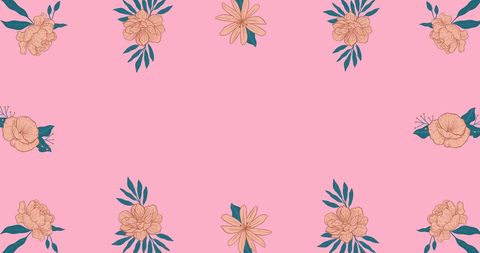 Botanical Floral Frame on Pink Background - Download Free Stock Images Pikwizard.com