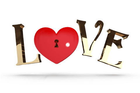 love text with keyhole heart on transparent background for valentine themes - Download Free Stock Videos Pikwizard.com