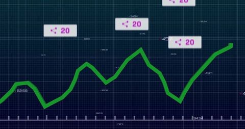 Fluctuating line graph on analytics dashboard