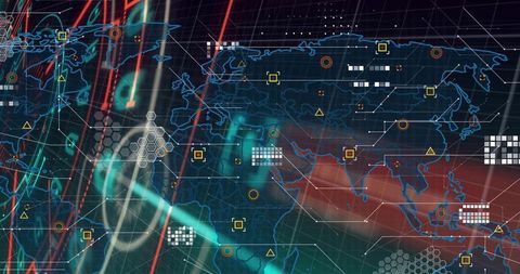 Visualizing Global Network with Neon Holographic Dashboard and Geo-Markers