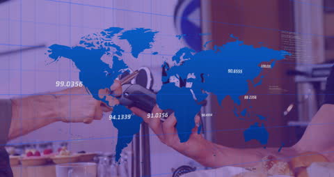 Global Mobile Payment Concept with Digital Interface Overlay