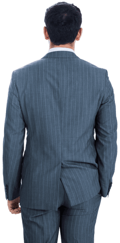 Businessman in Suit Viewed from behind Transparent Background