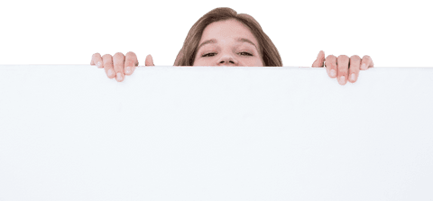 Woman Peeking Over Blank Transparent Poster - Download Free Stock Videos Pikwizard.com