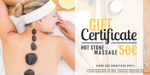 Relaxing Hot Stone Massage Gift Certificate Template - Download Free Stock Templates Pikwizard.com