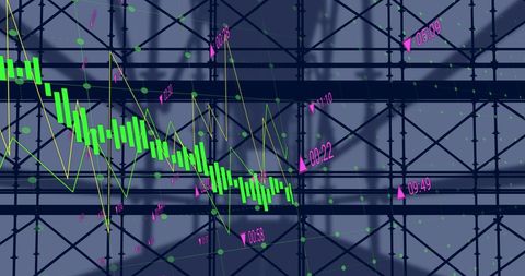 Financial Data Processing Overlay on Office Architecture - Download Free Stock Images Pikwizard.com