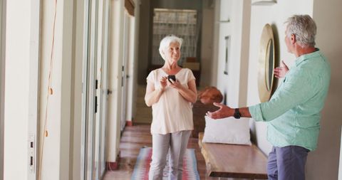 Senior Couple Enjoying Dance at Home Together