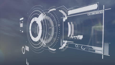 Futuristic Data Interface with Virtual HUD Elements