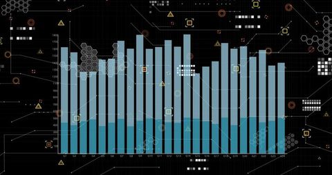 futuristic data analytics processing on digital screen background - Download Free Stock Images Pikwizard.com