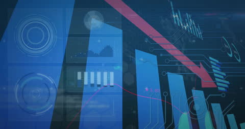 Abstract Technology Background with Graphs and Indicators