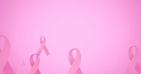 Pink Ribbons on Soft Pink Background for Breast Cancer Awareness