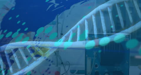 Innovative DNA Analysis Featuring DNA Helix and Tech Elements