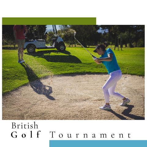 female golfer practicing at british golf tournament - Download Free Stock Templates Pikwizard.com