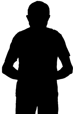 Transparent silhouette of man standing illustration