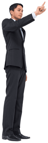 focused businessman pointing on transparent background - Download Free Stock Videos Pikwizard.com
