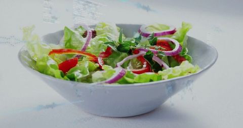 Fresh Mixed Salad Bowl with Vibrant Vegetables and Herbs