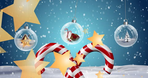 Festive Animation with Baubles and Candy Canes