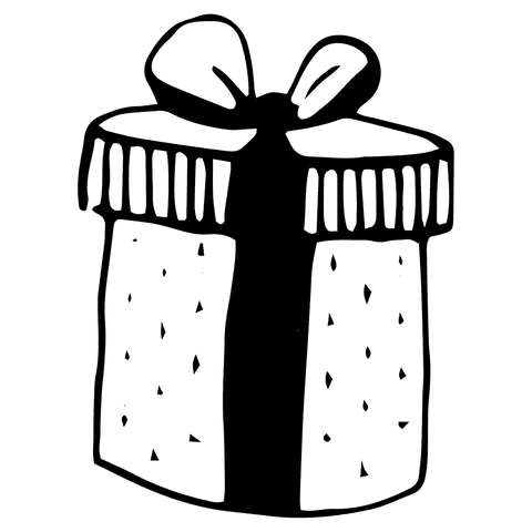 Digital transparent christmas gift with santa hat clipart