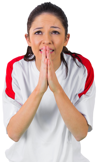 Worried Sports Fan in White Jersey, Transparent Background - Download Free Stock Videos Pikwizard.com