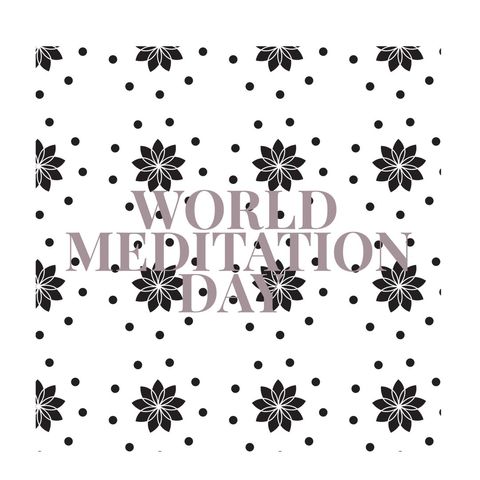 World Meditation Day Floral Design with Dots on White Background - Download Free Stock Templates Pikwizard.com
