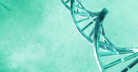 DNA Strand on Abstract Light Green Background