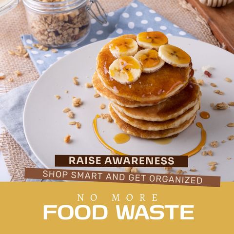 luscious pancakes promoting food waste awareness - Download Free Stock Templates Pikwizard.com