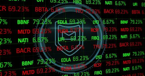 digital security interface over trading display - Download Free Stock Images Pikwizard.com
