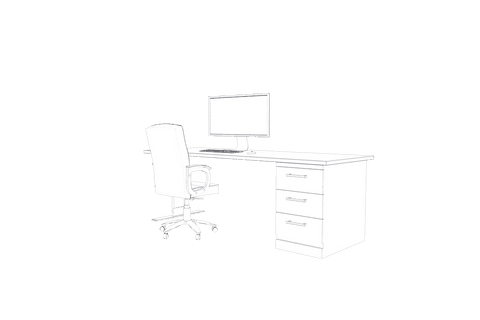 Transparent Workspace with Desk, Computer, and Chair Illustration - Download Free Stock Videos Pikwizard.com