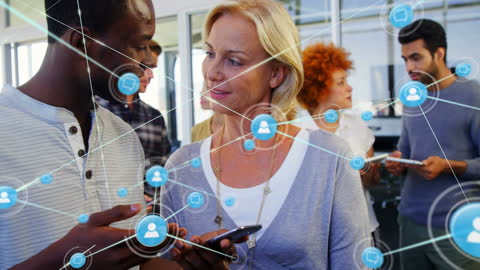 Diverse Professionals Networking Through Digital Connections
