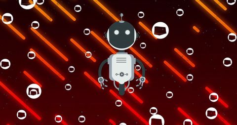 AI Chatbot in Futuristic Neon Digital Setting - Download Free Stock Images Pikwizard.com