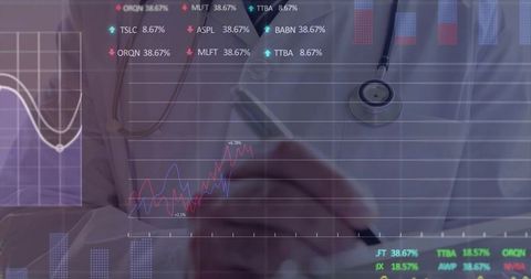 Digital innovative healthcare with data overlays concept