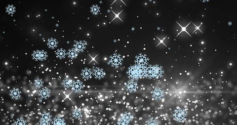 Stylish Snowflakes Sparkling Against Dark Background - Download Free Stock Images Pikwizard.com