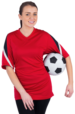 smiling woman holding soccer ball on transparent background - Download Free Stock Videos Pikwizard.com