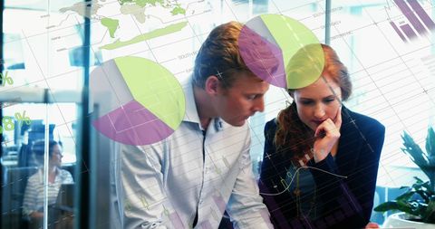 business professionals collaborating with tech overlay - Download Free Stock Images Pikwizard.com