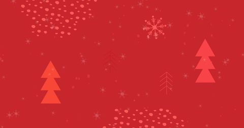 Festive Red Christmas Card Background with Snowflakes and Trees - Download Free Stock Images Pikwizard.com