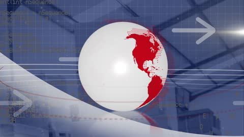 Global Data Processing with Rotating Globe and Arrows