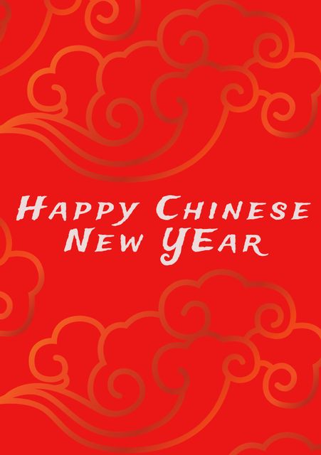 Ideal for creating festive greeting cards, social media graphics, and holiday advertisements. The red background with traditional swirly clouds embodies prosperity and joy, ideal for Chinese New Year celebrations.