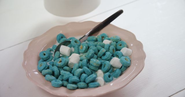 Bowl of Colorful Cereal with Marshmallows on White Background - Download Free Stock Images Pikwizard.com