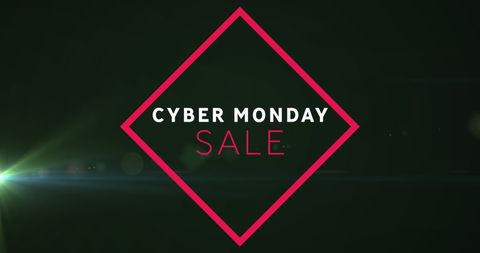 Vibrant Cyber Monday Sale Promotion with Bold Text on Black Background