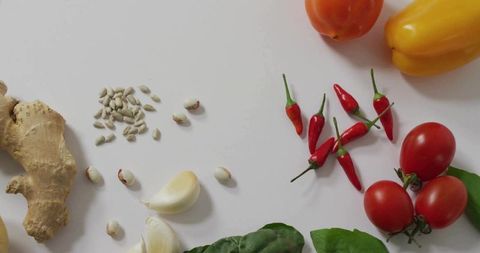 Colorful Assortment of Organic Vegetables and Seeds