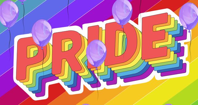 Colorful Pride Text with Balloons for LGBTQ Celebration - Download Free Stock Images Pikwizard.com