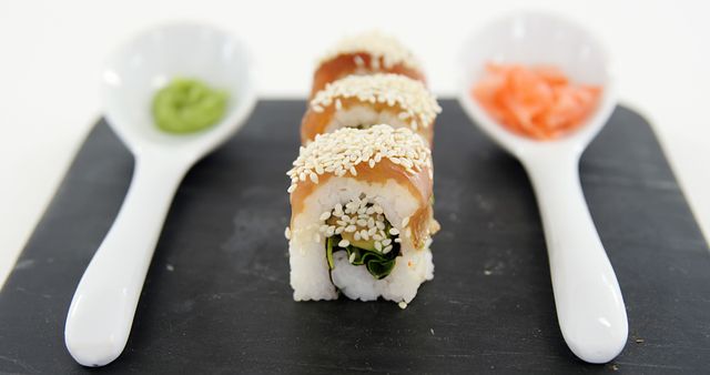 Gourmet Sushi Rolls with Wasabi and Pickled Ginger - Download Free Stock Images Pikwizard.com