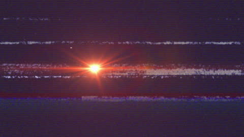 Abstract Light Trails with Vibrant Flare over Digital Interference