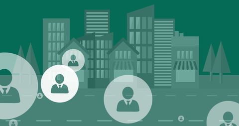 Social Connection Icons Overlaying Urban Landscape - Download Free Stock Images Pikwizard.com