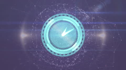 Futuristic Digital Interface with Virtual Clock