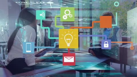 Digital Network Concept with Diverse Business People Collaborating