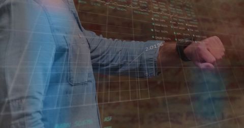 Businessman Analyzing Data on Virtual Interface and Smartwatch - Download Free Stock Images Pikwizard.com