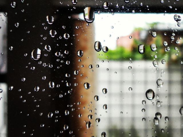 Raindrops on Window Glass Creating Abstract Pattern - Download Free Stock Photos Pikwizard.com