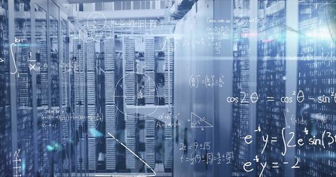 Data Processing with Mathematical Equations on Computer Servers Background - Download Free Stock Images Pikwizard.com