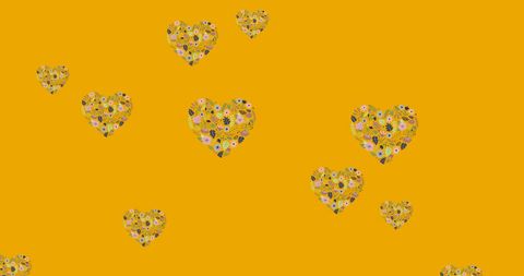 Floating Floral Hearts on Vibrant Orange Background - Download Free Stock Images Pikwizard.com